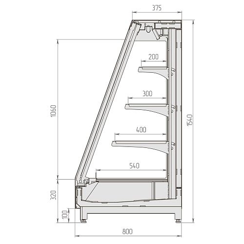 Витрина холодильная BRANDFORD Ikar Slim SQ 375 — изображение 2