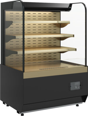 Витрина кондитерская Carboma Radius KR70 VM 1,3-2 Standard открытая, горка (Bronze 9005/0109)