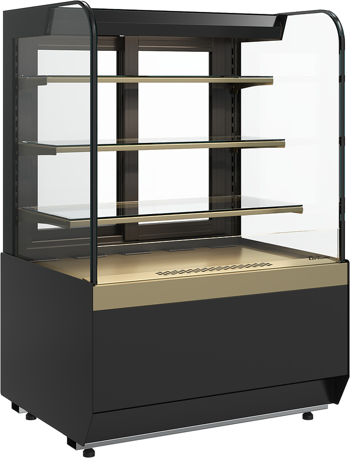 Витрина кондитерская Carboma Radius KR70 VM 0,9-2 Standard открытая (Bronze 9005/0109)